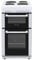 Electric Cooker, 50cm Width, Twin Cavity, 4 Solid Plate Hobs, White, A Rated
