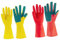 UTHCLO 1Par Guantes de Látex Reutilizables con Estropajo Platos Guantes de Limpieza Talla Cocina Limpieza y Cuidado