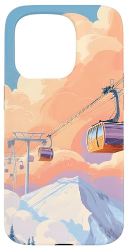 Skigebiet Seilbahn Berge Schnee Natur Hülle für iPhone 15 Pro