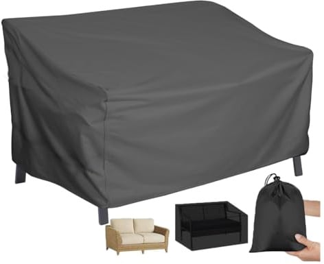Abdeckung für Gartenbank 1/2/3/4 Sitzer Wasserdichtes Abdeckhaube Gartenbank Schutzhülle,Winddicht Anti-UV Robustes 420D Oxford-Gewebe für Gartensofa Oxford,Grau,120 * 65 * 70cm