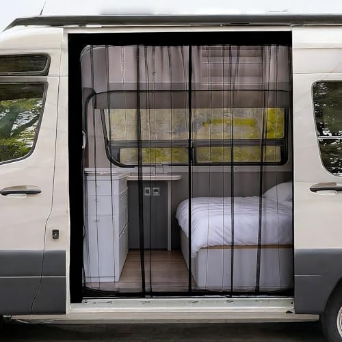 Magnetischer Van Insektenschutz Für 150 * 110cm, Moskitonetz Van Mit Magnetismus, Magnetisches Fliegengitter Für Lieferwagen, Moskitonetz Auto Insektennetz Für Seitentür/Kofferraum Camper Belüftung