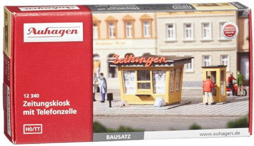 Auhagen 12340 12340-Zeitungskiosk mit Telefonzelle, bunt, M