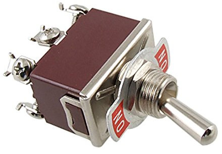 sourcing map AC 250V 15A Mango De Metal Encendido/Encendido DPTD Terminales De Tornillo Interruptor De Palanca