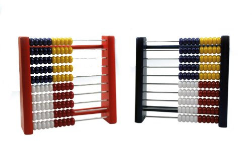 Rechenschieber aus Holz Rechenzählrahmen in rot