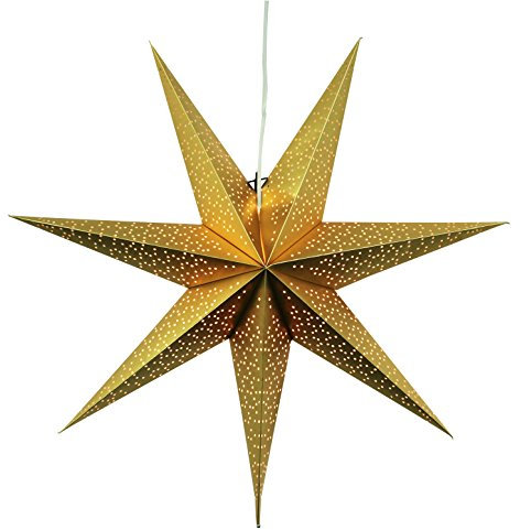 Best Season Papierstern Dot 70 circa 70 x 70 cm, inklusive Kabel , gold 231-53