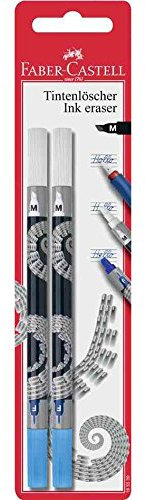 FABER-CASTELL 3 Blisterpackungen mit je 2 Tintenlöschern, mittlere Spitze, M
