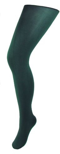 Silver Legs 100 Denier Opaque Tights (Bottle Green)