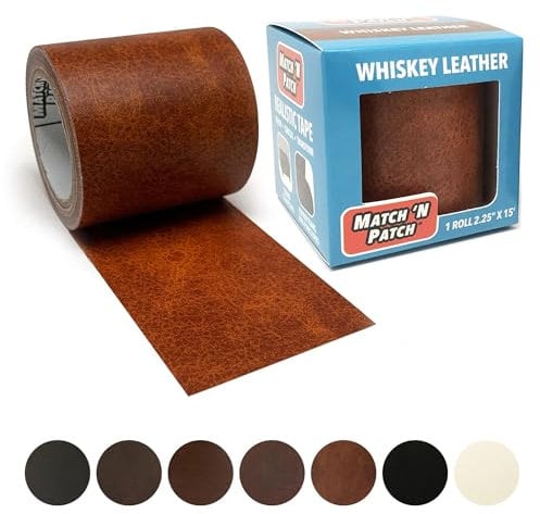 Match 'N Patch Reparatur-Klebeband, mit realistischer Lederoptik, Whiskeyfarben