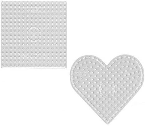 Hama MAXI Perlen - Beutel mit Stiftplatte 8214 Quadrat und 8206 Herz im Blister Beutel