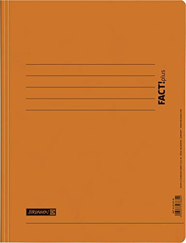 Baier & Schneider Brunnen 102010640, Schnellhefter für A4, Hochwertiger Pressspankarton 375 g/m², 0, 4 mm dick, Fact!Plus, 25 Stück orange