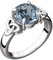 GWG Jewellery Sterlingsilberring mit großem Aquamarin-Meerblauem Stein und keltischen Dreifaltigkeitsknoten an den Seiten – 10 in Geschenkbox für Frauen