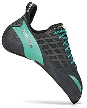 Scarpa Damen Instinct WMN Kletterschuhe, Black-Aqua FJW, 40.5 EU