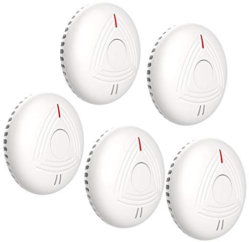 AirRadio Smoke Alarm for Home 5 Pack,with 10-Year Battery, Photoelectric Smoke Detector Fire Alarm with TEST/MUTE Button,LED Indicator