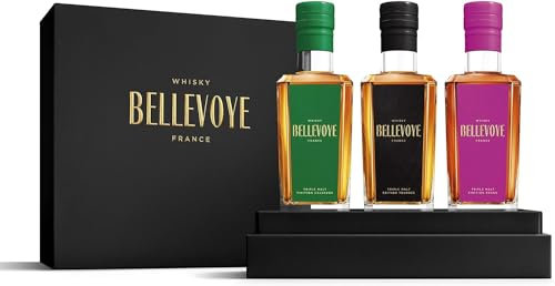 BELLEVOYE - Whisky Triple Malt - Coffret Degustation Whisky - Prestige - 3 x 20 cl de Whisky Français