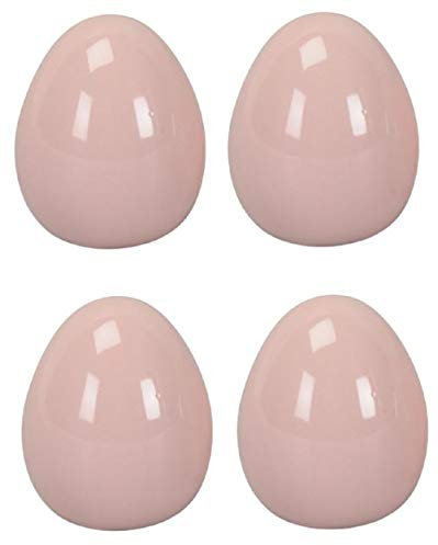 dekoratives frühlingshaftes Oster-Ei Keramik-Ei Deko-Ei Keramik Hellrosa oder rosa in verschiedenen Größen (rosa, 4 x klein ca. 5,5 x 6,5 cm hoch)
