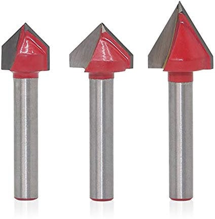 Saipor 3 Stück 6mm Schaft V Nut Fräser 3D Gravur Bit V-Form Fräser Hartmetall Schaftfräser Holzbearbeitung Swerkzeug für 3D CNC Gravur (13/16mm Durchmesser, 60/90 Grad)