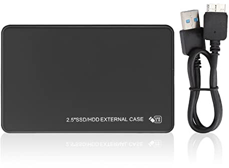 Agatige Caja del Disco Duro de 2.5in, Caja Externa del Disco Duro móvil ABS 5Gbps Transmisión HDD Box USB3.0 SATA(Negro)