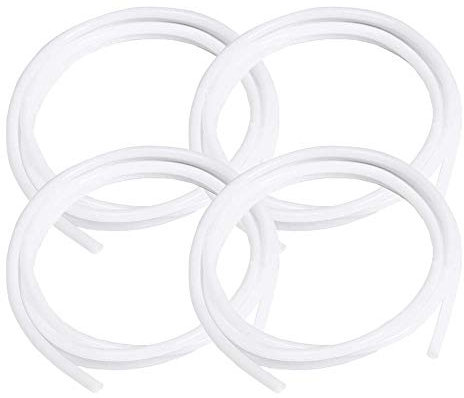 BRIEFCEC PTFE Schlauch 2mm Kompatibel 1,75 Filament, BowdenSchlauch 3D Drucker Teflonschlauch OD 4mm Bowden Tube 1 Meter für PLA, PETG, ABS, TPU 1,75 Filament 3D Drucker (4 Stü, Weiß)