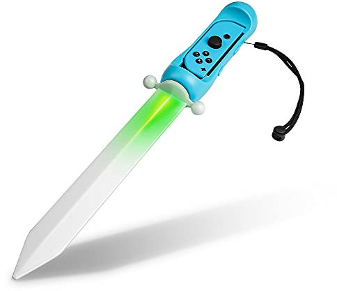 LED-Schwert für The Legend of Zelda: Sky Sword HD 2021 Spielzubehör, FANPL beleuchteter Spielschwert-Griff für Nintendo Switch Right Joy Con Controller(blau)