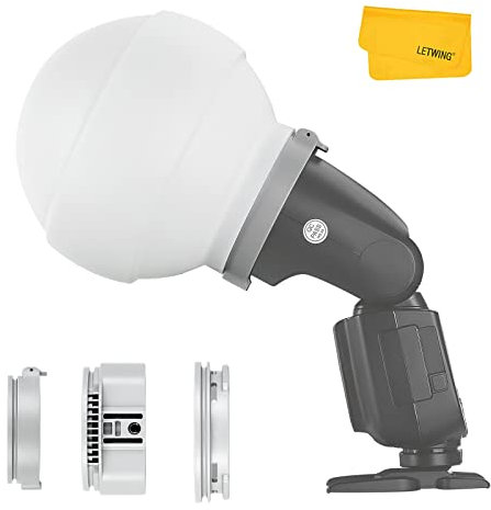 Godox ML-CD15 Diffusion Dome Kit, Silicone Flash Diffuser with 3 Adapters Compatible for Godox V1 V1 Pro AD100 Pro AD200 Pro AD300 Pro AD400 Pro V860III TT600 TT685II TT520II TT560