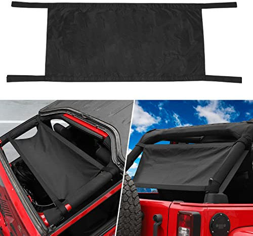 Jimen Für Jeep Hängematte, Autodachhängematte Kompatibel mit Jeep Wrangler YJ, TJ, JK, JKU, JL, JLU & Jeep Gladiator JT (Schwarz)
