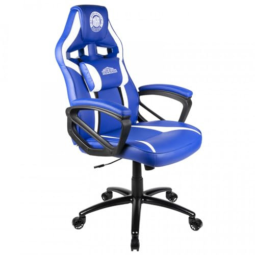 Konix My Hero Academia Silla de Oficina Gaming - Inclinación del Asiento 15° - Cuero sintético Liso - Azul y Blanco