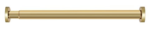 Durchmesser 28MM Gardinenstange, Teleskopstange Edelstahl Metall Vorhangstange Ohne Bohren und Schrauben Klemmstange für Schlafzimmer Wohnzimmer Küche Kleiderschrank-Gold-153x260cm(60x102in)