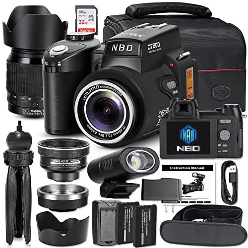 NBD Digital Camera 33MP DSLR Camera for Photography Beginners,Autofocus 1080P HD Vlogging Camera with 24X Telephoto Lens