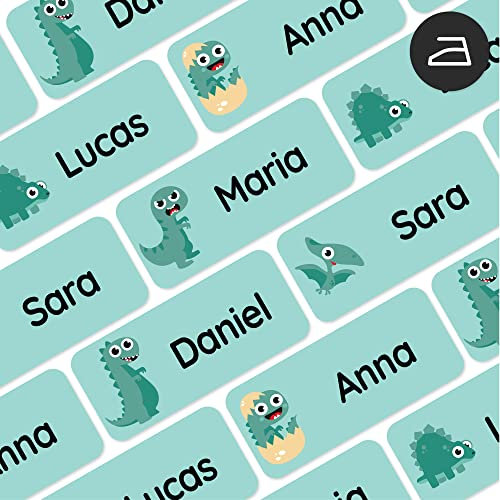 My Nametags® 56 Iron On Name Labels for Clothes | Waterproof & Washable Name Tags for Clothes & School Uniforms | Clothing Labels for Kids, School, Nursery, Kindergarten & Care Homes - Dinosaur