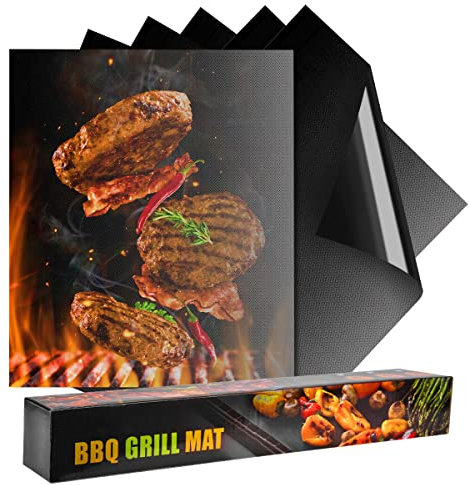 Tapis de Cuisson, VDISRR 6 Pièces 40 * 33cm Tapis de Barbecue Réutilisable Anti-Adhérent Feuille Chaude Plaque Portable, Facile à Nettoyer-Outil de Cuisson pour Barbecue et Four