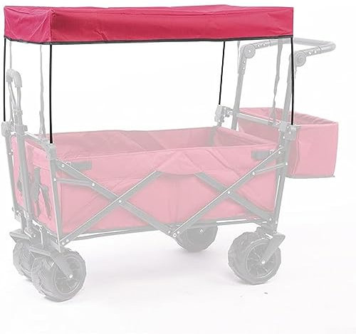 BBTISG Trolley Dach Schattenbefestigung, Zusammenklappbarer Wagen Schattenbefestigung Baldachin Trolley-Zubehör zusammenklappbare Wagen für Camping, Picknick, Angeln (rot)