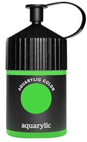 Aquarylic Color Künstlerfarbe - Hochpigmentiert, Lichtecht & Flüssig-Sämige Konsistenz Color - 120ml Flasche, Lindgrün