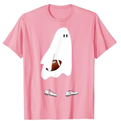 Divertido fútbol Halloween fantasma lleva tacos rosas de fútbol Camiseta