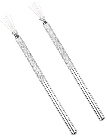 AOVNA 2Pcs Clay Pottery Sculpture Needle Seven Wire Texture Brush Feather Wire Texture Brush Clay Detail Needle for Carving Sculpting Modeling