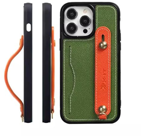 NaiiiL Fashion Phone Case, Anti -Herbst Mit Armbandriemen Für Cover Für Apple Iphone 15 Pro Max (2023) 6,7 Zoll,Grün,iphone 15 Pro