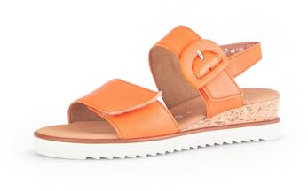 Gabor Damen Keilsandalen, Frauen Sandalen,Leichte Mehrweite (G),Keilabsatz,Wedge-Heel,bequem,flach,Carrot(Kork/Creme),36 EU / 3.5 UK