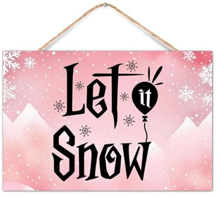 Personalisiertes Holzschild Let It Snow, Kunstwerk, Dekoration für Veranda, Holzschild, positive Wanddekoration, Schild für Schlafzimmer, 30,5 x 20,3 cm