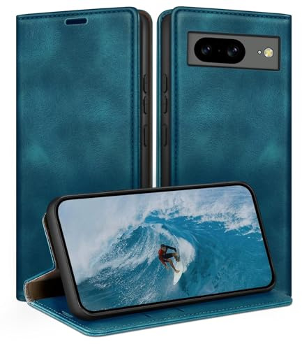 HUOUH for Google Pixel 8 5G Wallet case with RFID Blocking PU Leather,Credit Card Holder,Flip Folio Book Phone cases Shockproof Cover Women Men for Pixel 8 case Teal