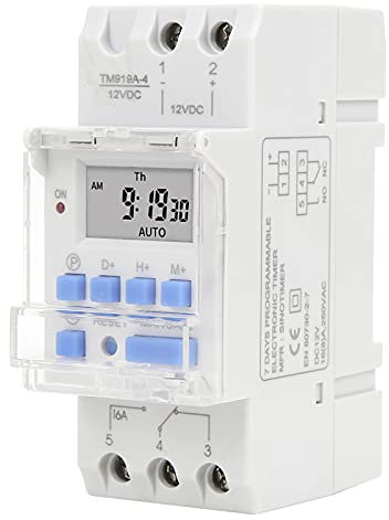 Zeitschaltuhr-Relais mit Countdown-Funktion, Abnehmbare Batterie, 16 A, 12 V DC, LCD-Zeitschaltuhr