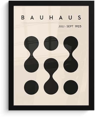 MuchoWow© Leinwand 30x40 cm Deko Schlafzimmer Aesthetic Leinwandbilder Wohnzimmer Gemälde Foto Geschenk Living Room Decoration Bauhaus - Abstrakte Kunst - Schwarz - Kunst - Modern
