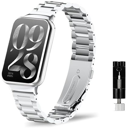 ZoRoll Armband Kompatibel mit Samsung Galaxy Fit 3, Edelstahl Metal Ersatzarmband Herren & Damen Kompatibel mit Samsung Galaxy Fit 3 - Silber
