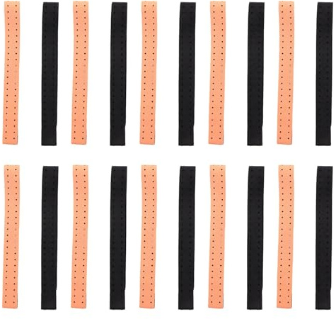 Epodmalx 20 Stück Verstellbares und Atmungsaktives Ersatzarmband, Weiches Armband für Herzfrequenzmesser - (Schwarz+Orange)