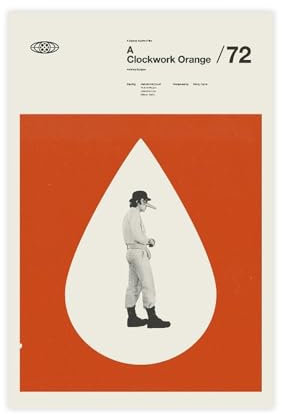 KJUFE Leinwandposter A CLOCKWORK ORANGE, 1 Leinwandposter, Wandkunst, Dekordruck, Bild Gemälde für Wohnzimmer, Schlafzimmer, Dekoration, 20 x 30 cm, Orange
