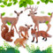 ZDQC 6 Stück Waldtiere Figuren,Tierfiguren,Tierfigur Spielzeug,Woodland Animals,Weihnachten Tierfigur,Rentier Figuren,Waldtiere Figuren Set,Hirsch Modell,Waldtiere Weißwedelhirsch