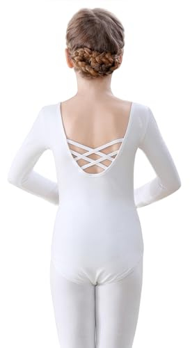 FONLAM Ballettkleidung Turnanzug Mädchen Langarm Ballett Trikot Tanztrikot Kinder Gymnastikanzug Baumwolle