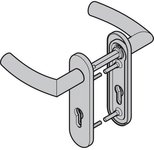 Hörmann Drückergarnitur D-310 (FS) Kurzschild PZ, Edelstahl, matt