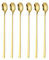 Voarge 6-teilig Löffel Set 23.5 cm langem Griff Eislöffel lang Rührlöffel aus Edelstahl Ideal für Eiskaffee Eistee Milchshake Eisbecher kühles Trinken (Gold)