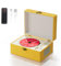 Yintiny Time Music Box CD Player with Speakers; Bluetooth Transmitter; Festival Gift; BGM Player for Home Decor (Yellow)