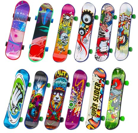 12 Stück Stylische Fingerskateboards,Mini Griffbrett Bunt Skatepark Fingerboard,Finger Skateboard,Professionelles Finger Spielzeug,für Kinder als Geburtstag Geschenk Kleinspielzeug (Zufällige Muster)