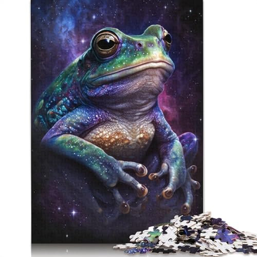 1000-teiliges Puzzle Galaxie-Frosch, Holzpuzzle, pädagogisches Spielzeug zum Stressabbau, Puzzlegröße: 75 x 50 cm